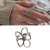 Dating Rings Flower Open Rings Adjustable Finger Rings Hollow Flower Rings Finger Jewelry Suitable for Party Daily Wear
