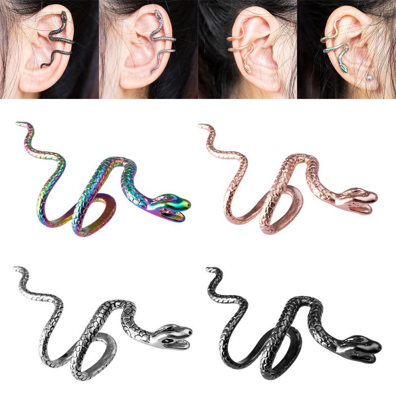 Украшение на ухо змейка из латуни