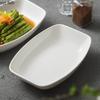 Pure White Deep Long Square Plate Ceramic Salad Plate Thick Soup Plate Dessert Plates Sashimi Plates Hotel Specialty Tableware