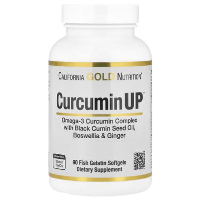 Curcuminup™ Комплекс куркумина с Омега-3, масло семян черного тмина, босвеллия, имбирь, мягкие капсулы из рыбного желатина, 90