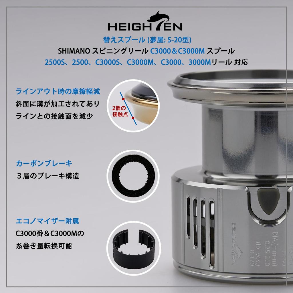 Катушка HEIGHTEN с глубокой канавкой Yumeya Type C3000, сменная шпуля, совместимая с S-20 Stella/Twin
