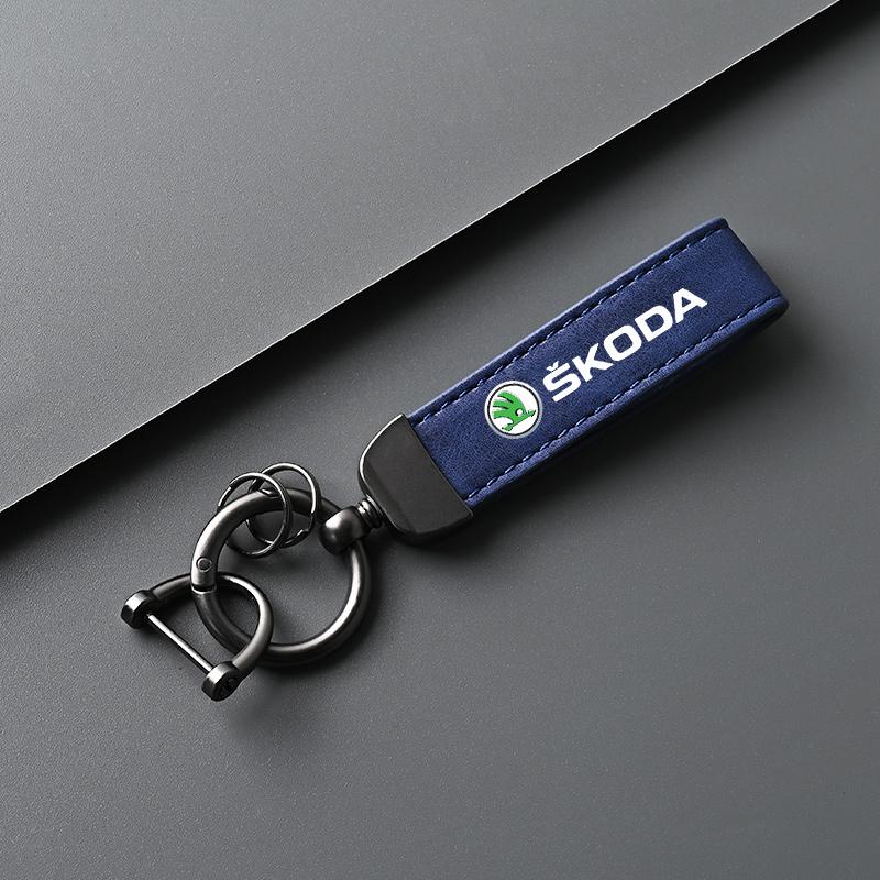 Leather Car Styling Keychain Key Holder Ring For Skoda Octavia MK2 MK3 2 3 A7 Fabia Karoq Kodiaq Superb Rapid Kamiq Scala Yeti bzsd98