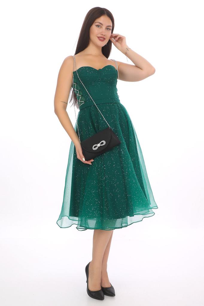 Women's Evening Dress Bag with Stone and Magnetic Cover, Can Be Used In Hand and with Shoulder Strap