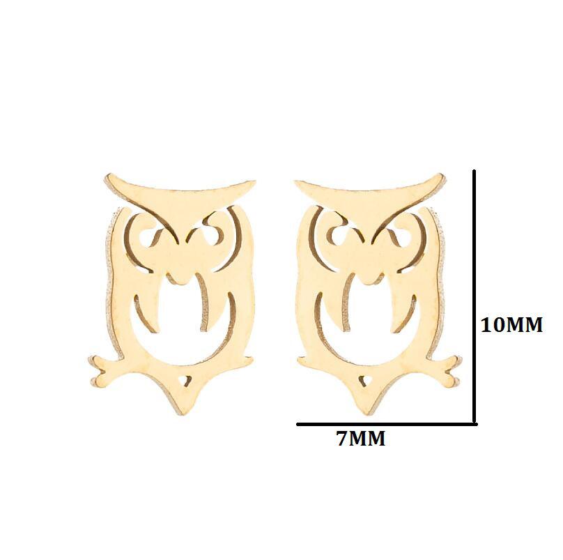 Милые серьги-гвоздики из нержавеющей стали в виде совы, пчелы, змеи и кита — вдохновлены корейским французским стилем