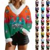 Women's Fashion And Casual Sweater Casual Long Sleeve Knit Pullover Carnival Top
