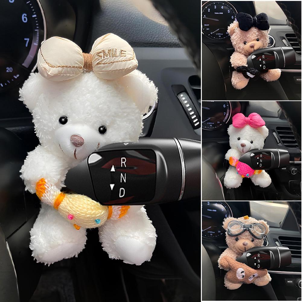 Car Decor Bear Doll,Car Gear Shift Decoration Plush Doll,Wiper Turn Signal Plush Doll Ornaments,For Car Interior Accessorie