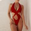 Women's Bikini Swimwear One-Piece Vintage Conservative Solid Sexy Swimsuit Swimming Beachwear