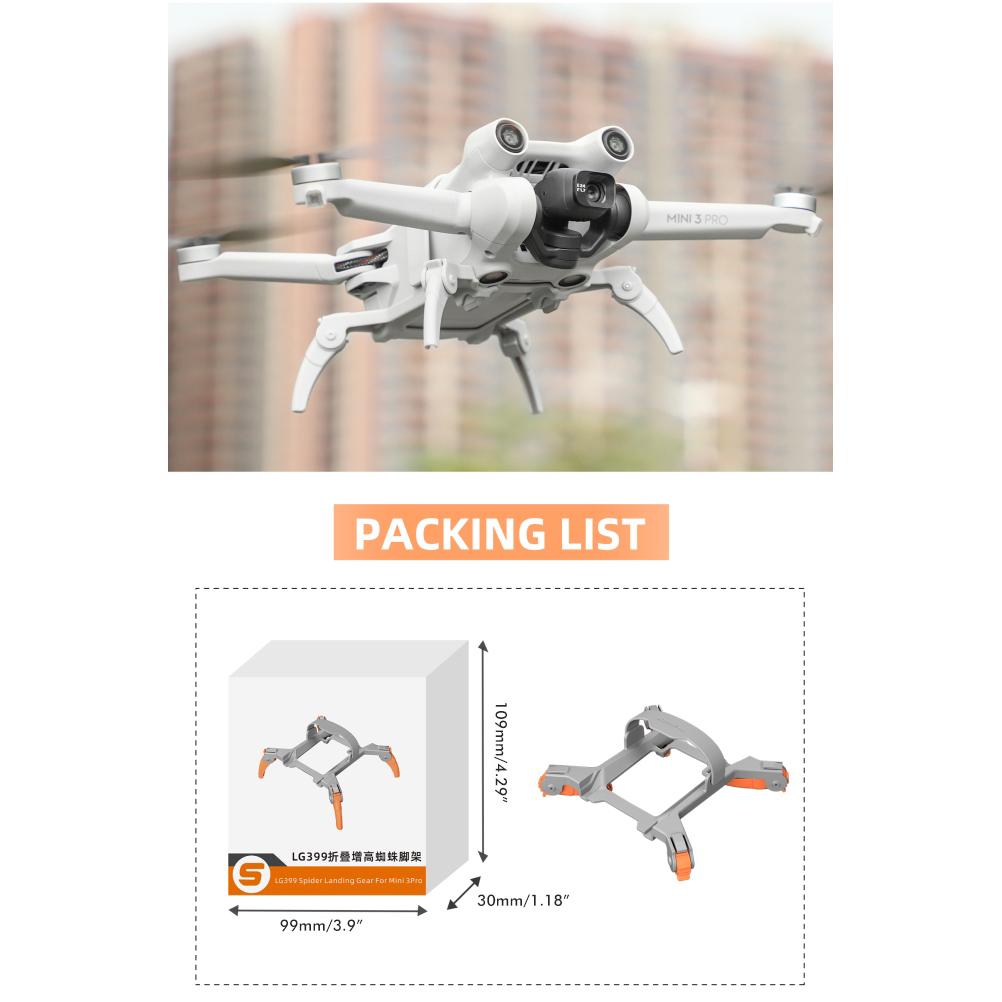 Landing Gear Leg Compatible for DJI Mini 3 Pro Foldable Drone Height Extension Landing Feet Safe Landing Gear Extension