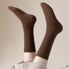 Ladies' Autumn and Winter Solid Color High Tube Socks Pile Socks Mid Tube Socks Japanese Long Socks
