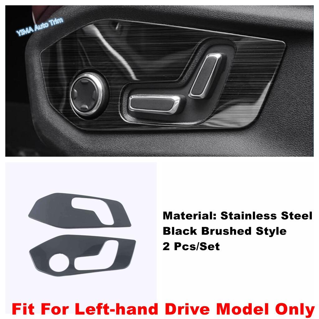Black Brushed Rear Door Button / Seat Adjust Panel / Rest Pedal Cover Trim For Renault Grand Koleos 2024 2025 Car Accessories
