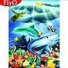 Наборы для алмазной живописи, животные, рыбы, картины из страз 5D DIY, Алмазная вышивка, мозаика с акулой, домашний декор