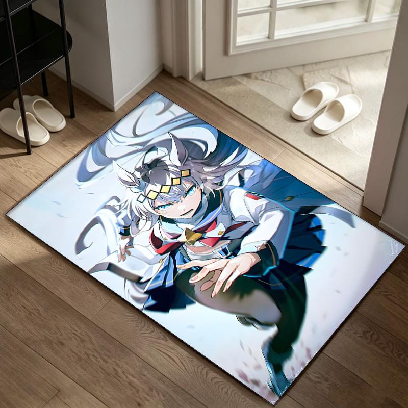 Uma Musume Pretty Derby Carpet Non-slip Indoor Mat Suitable for Office Chair Living Room Computer Desk Decorative Home Office Carpet Polyester Fiber