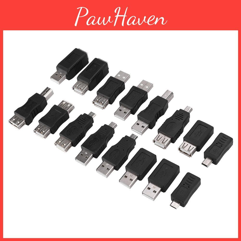 Универсальный адаптер 16 шт. Конвертер USB 2.0 USB Male на Female Micro USB