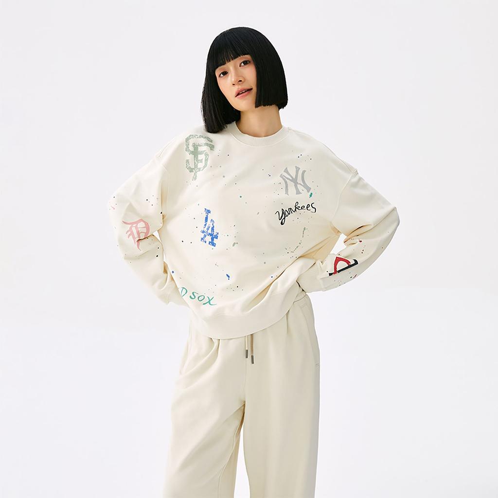 MLB 25FW Sweatshirt Unisex Standard Ivory 3AMTG0154-00CRS