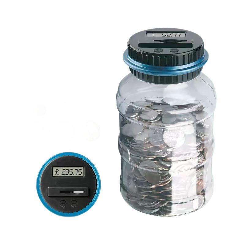 Smart Cross-Border Piggy Bank Toy with 1.8L Capacity for Counting Euros, Pounds, and Dollars