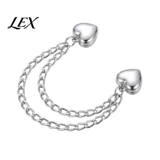 Magnetic Cuff Folders Trouser Leg Clips with Chain, Reusable Adjustable Alloy Fasteners, Shirt Waist No Damage Buckle for T-shirt Hem And Clothes