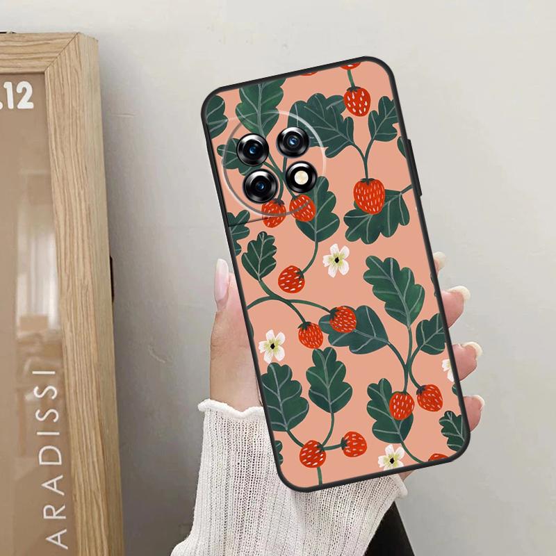 Cute Strawberry Case For OnePlus Nord CE 4 3 2 Lite 2T N10 N20 N30 OnePlus 12 11 9 10 Pro 8T 10T 12R Cover
