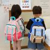 Trendy Color-block Nylon Backpack Cute And Playful Animal Pattern For School