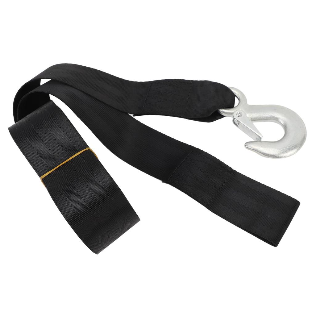 Heavy Duty Winch Strap with Hook, 3500 Lb Weight Loading Boat Trailer Winch Strap,