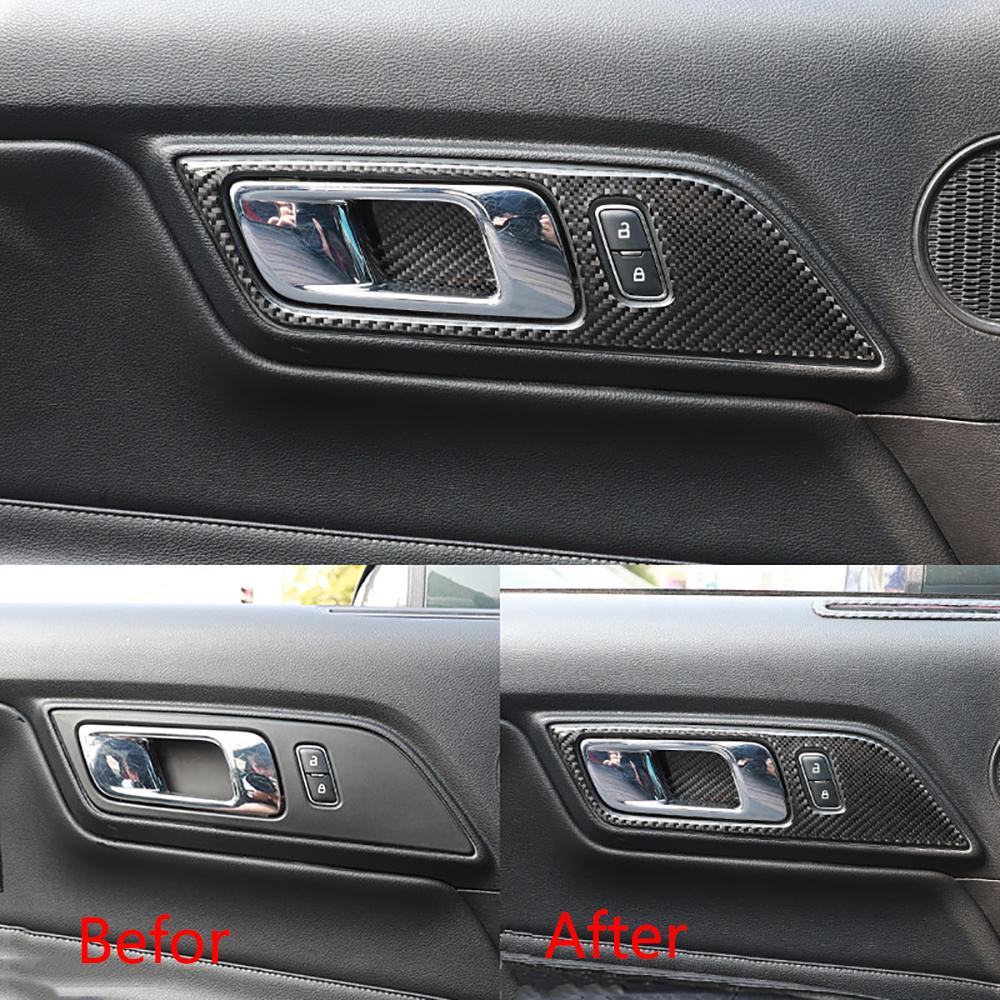 Door Handle Frame Sticker Carbon Fiber for Ford Mustang 2015-2020