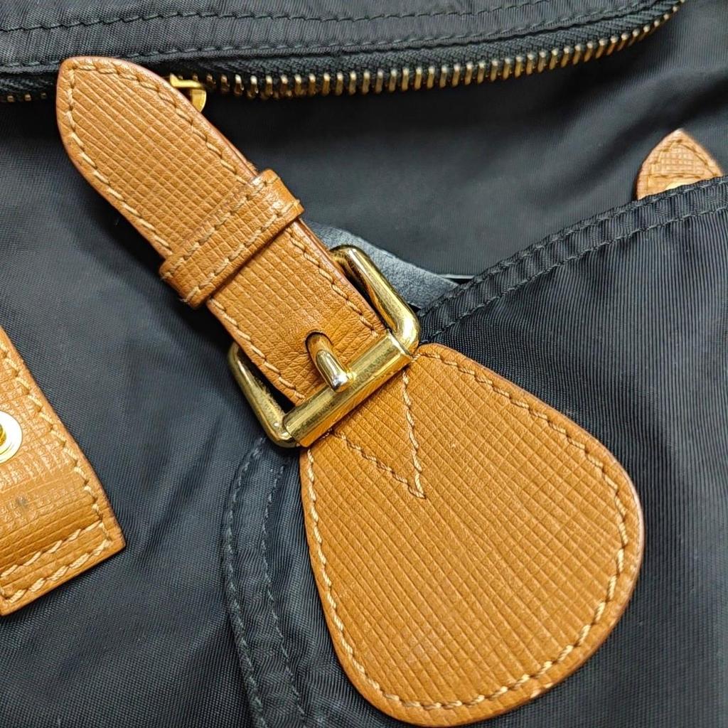 [Pre-Owned] The Rucksack Drawstring Flap Nylon Acrylic Fiber Backpack Medium - Good #1XPJW2M