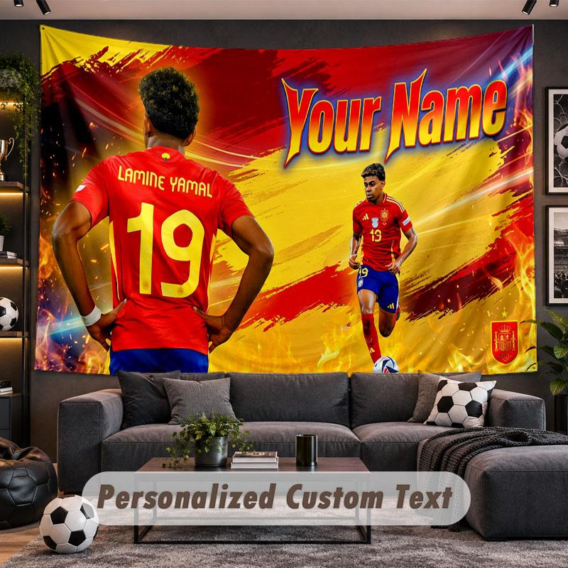 Wall Hanging Tapestry Custom NameLamine Yamal Pattern Personalized Printed Fabric Wall Decor