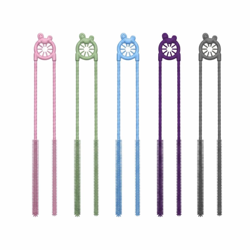 Household Silicone Straw Brush Long Cup Straw Cleaner Durable Straw Cleaning Brush Kitchen Gadgets