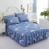 Printed Bed Skirt Skin-Friendly Bed Skirt Single Piece Single Double Bed Cover Three-Piece Set Double Layer Lace Bed Skirt Bed Cover