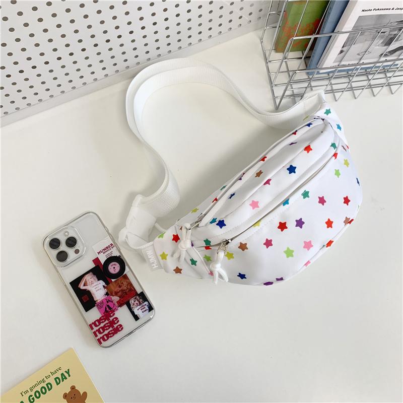 Легкая нагрудная сумка с принтом в горошек, студенческая поясная сумка, женская сумка через плечо