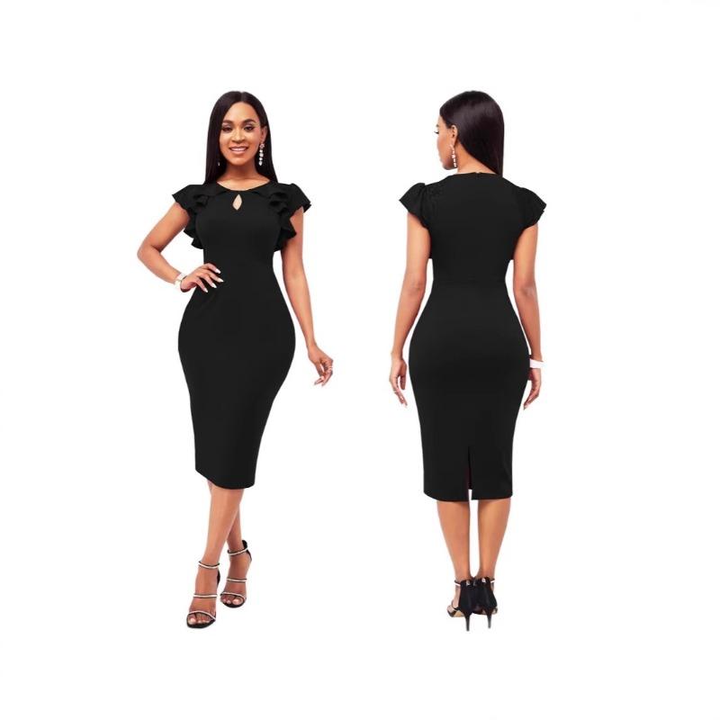 Сексуальное модное белое воротничковое тонкое однотонное платье с сумкой-ягодицей большого размера для женщин