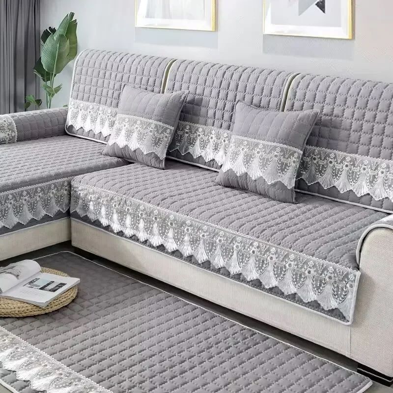 Four Season Universal Brushed Sofa Towel Soft Anti-slip Sofa Cover 1/2/3/4 Seat Sectional L-shaped Couch Covers for Living Room