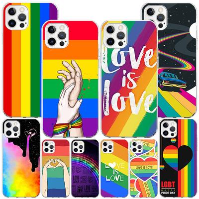 Love Is Love LGBT Rainbow Phone Case For iPhone 17 Air 16 Pro Max 16E 15 + 14 Plus 11 12 13 Mini 7 8 SE Gift Print Cover Fundas