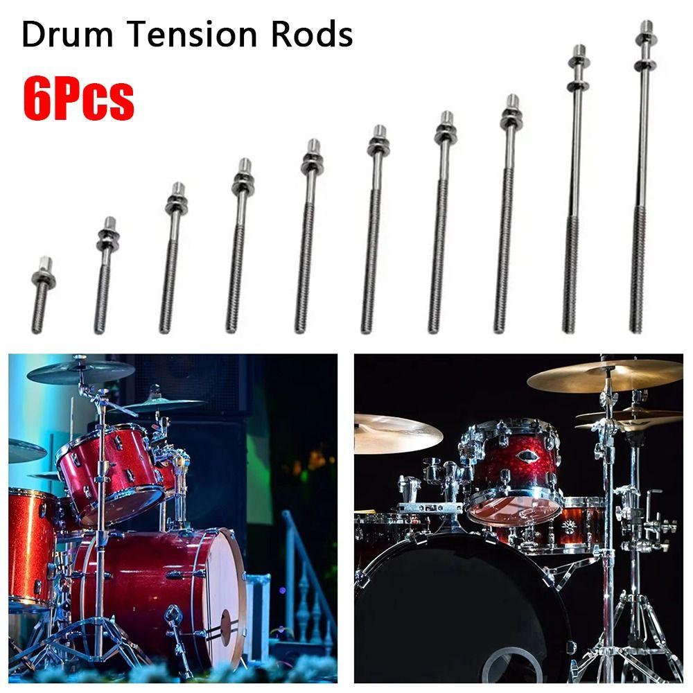 6Pcs M5 Drum Lug Bolts Strong Drum Tight Screw Durable Drum Tension Rods  for Jazz Drums Repair