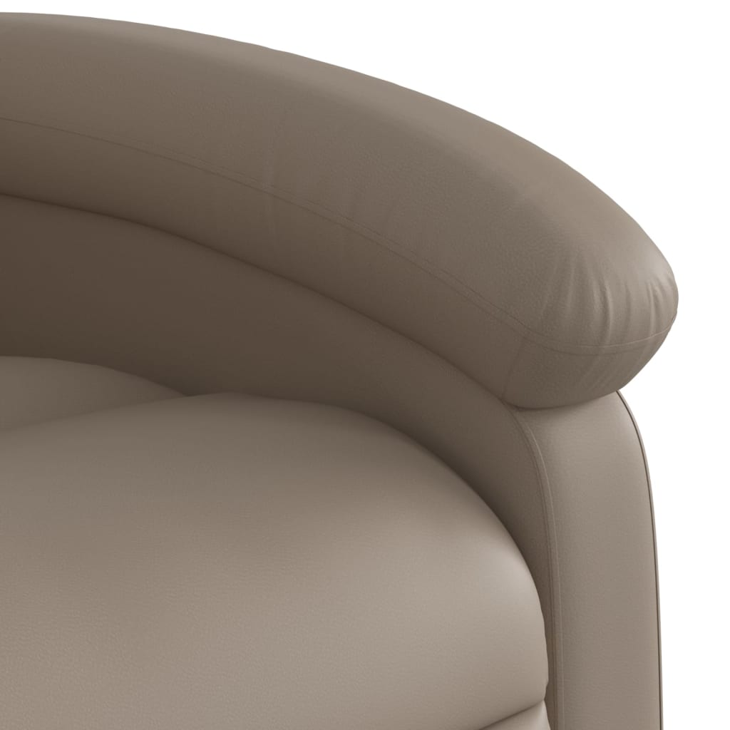 Recliner Chair with Lift Assist Electric Cappuccino Faux Leather