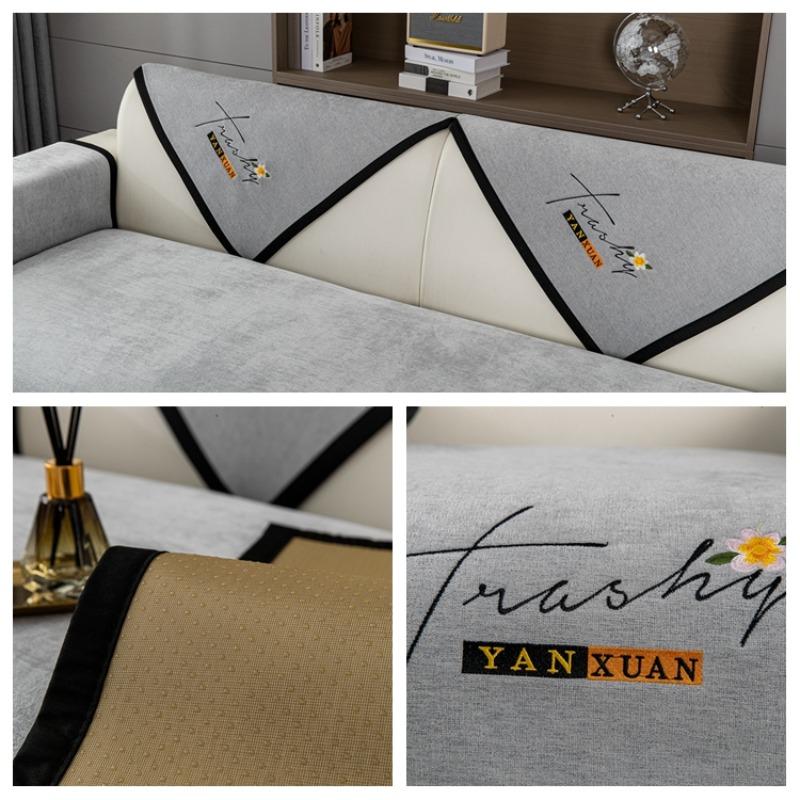 Мягкий шенилл с вышивкой Four Season Universal Sofa Полотенца, Г-образный секционный противоскользящий чехол для дивана для гостиной