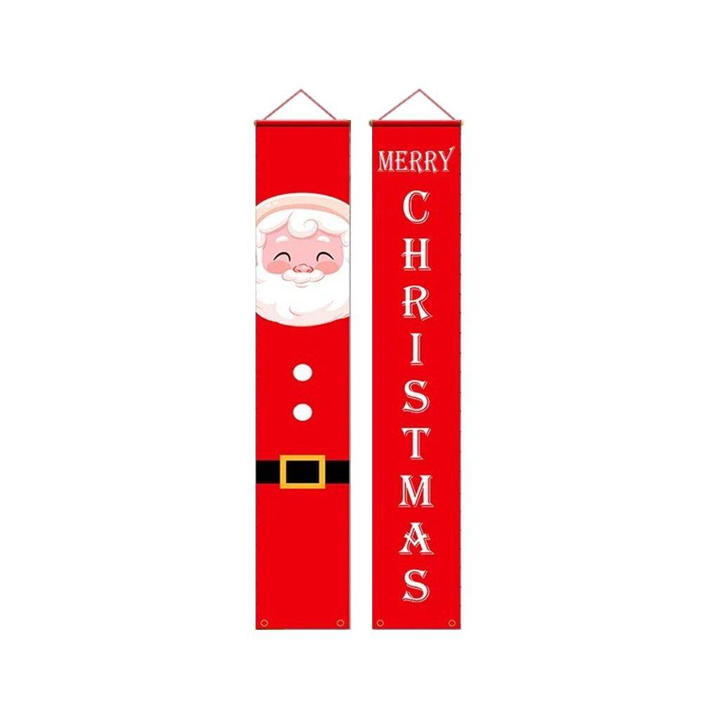 1pair Snowman Christmas Porch Sign Cloth Christmas Hanging Banner  Xmas Navidad Gift
