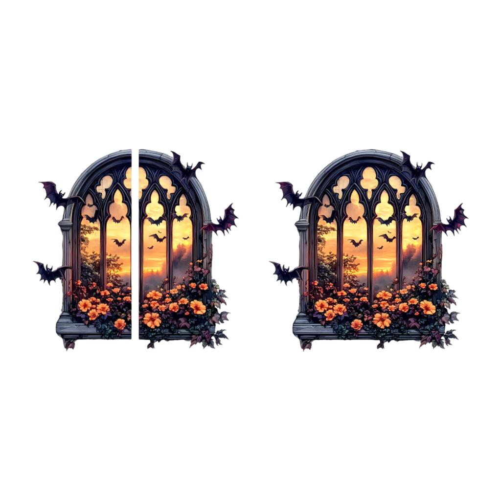 Halloween New Horror Pumpkin Black Skeleton Sticker Bedroom Living Room Background Holiday Decoration Wall Sticker