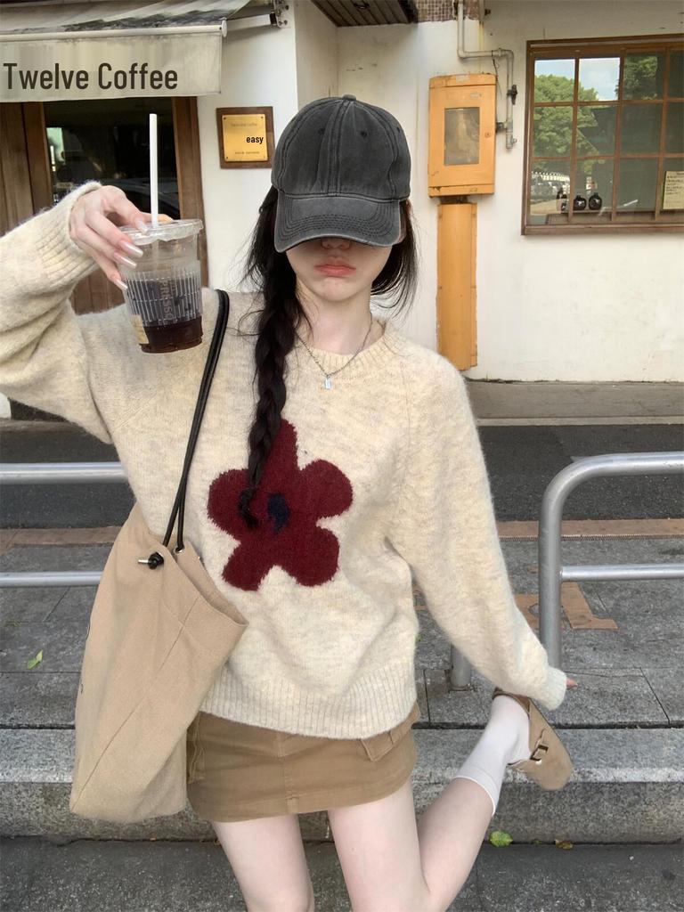 WASSUP Цветочный жаккардовый джемпер с круглым вырезом