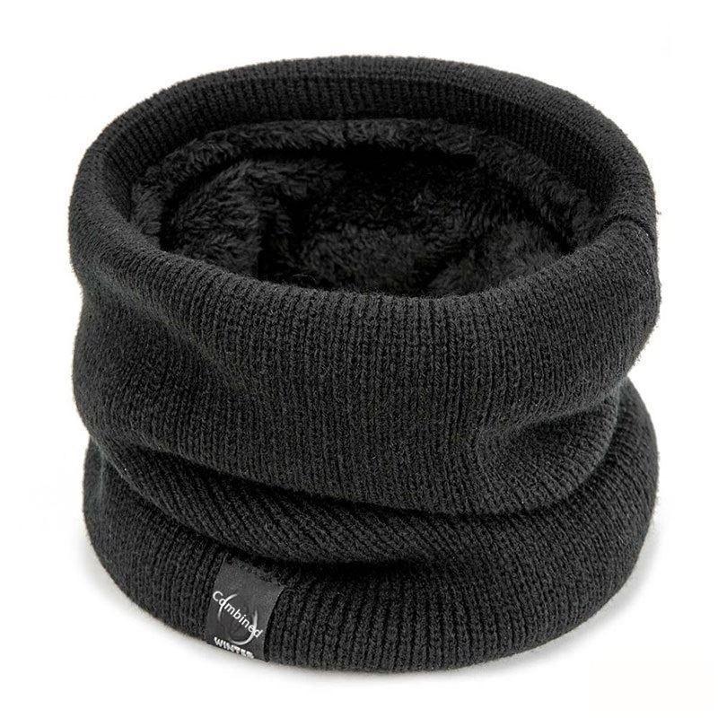 1PC Warm Knitted Scarf Thickened Plush Windproof Winter Neck Gaiter Cold Weather Outdoor Sport Ski Running Men Women Tube Scarf