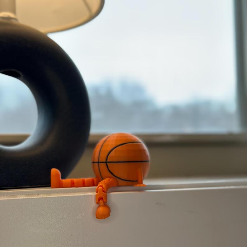 Basketball, Sitting Man , Basketball Sitting Posture, Small Figure Design, Craft Ornaments, Home Decorations