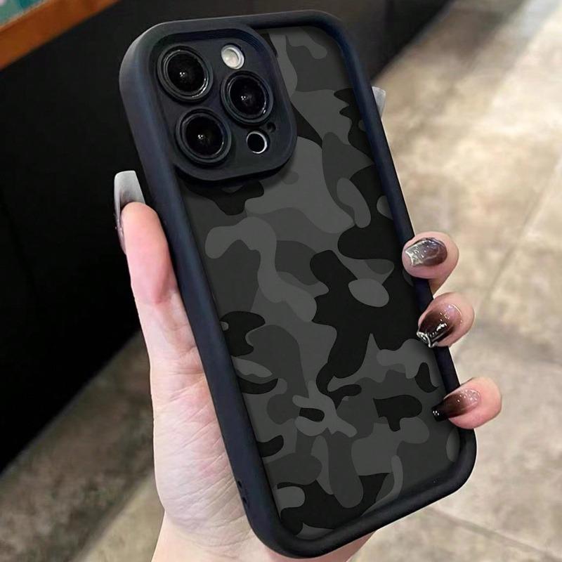 Camouflage square pattern mobile phone case suitable for iPhone 17 16 15 14 13 12 11 Pro/ Max /Plus anti-fall and shockproof
