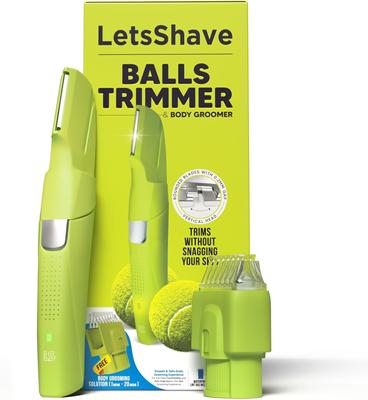 LetsShave Balls & Body Trimmer для мужчин Электрический триммер для волос в паху и на лобке Время работы 90 минут Уникальная V-образная головка Стиль Ультратонкие лезвия