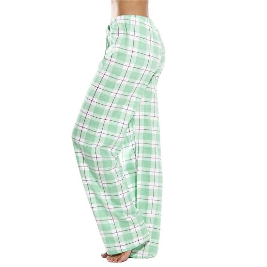 Женские длинные брюки с эластичной резинкой на талии, широкие повседневные брюки, спортивные клетчатые брюки, свободные домашние брюки