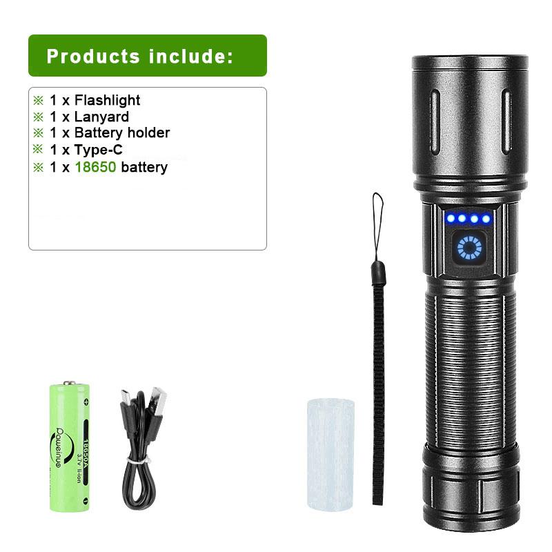 10000LM светодиодные фонари высокой мощности, перезаряжаемый сверхмощный фонарик, 3 режима, профессиональная уличная ручная лампа для кемпинга