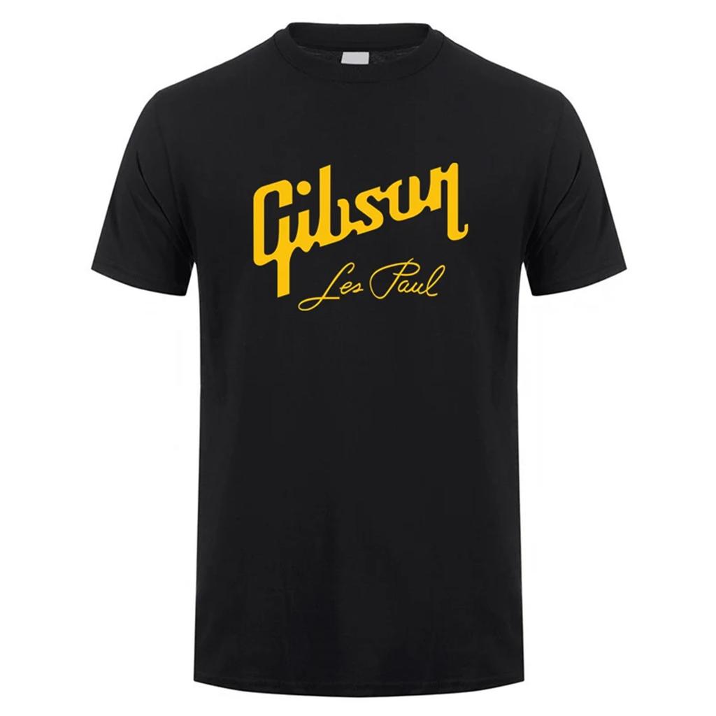 Футболка Gibson для гитары Летняя мужская с коротким рукавом Хлопковые футболки Gibson Les Paul Мужские топы Футболка LH-094