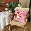 SStawberry Shortcake Cushion Cover Silky Short Plush Invisible Zipper Dustproof Sofa Pillow Case for Home Decor