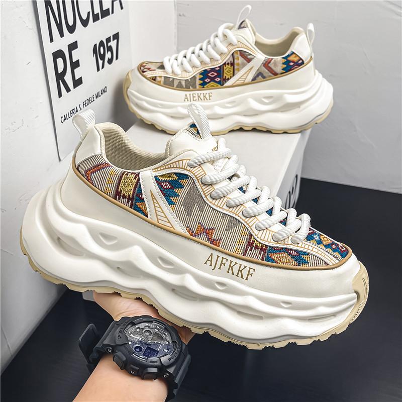 New Men's Thick-soled Height-increasing, Fashionable, Comfortable and Casual Sports Shoes, Loafers and Canvas Shoes