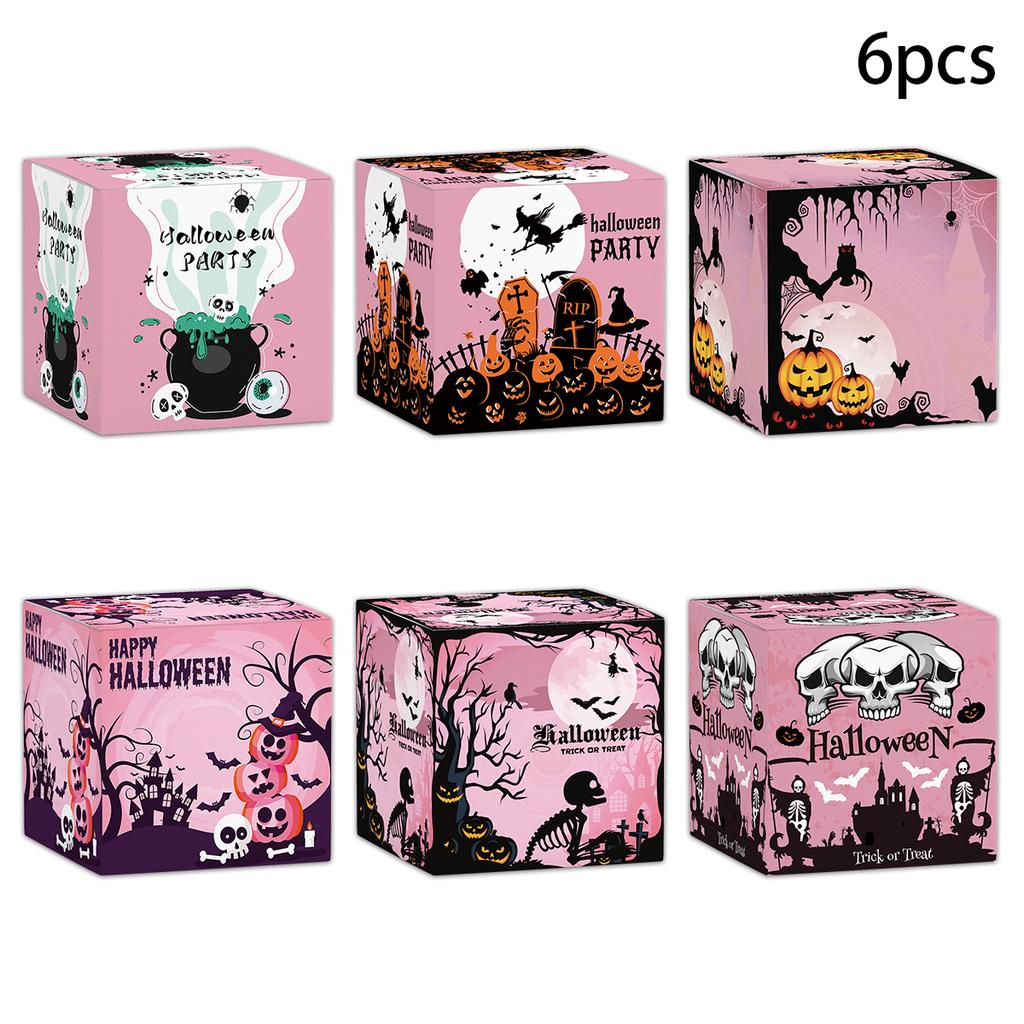6pcs Halloween Candy Box Pumpkin Ghost Baking Cookies Gift Box Kids Favor Trick or Treat 2025 Happy Halloween Party Decoration