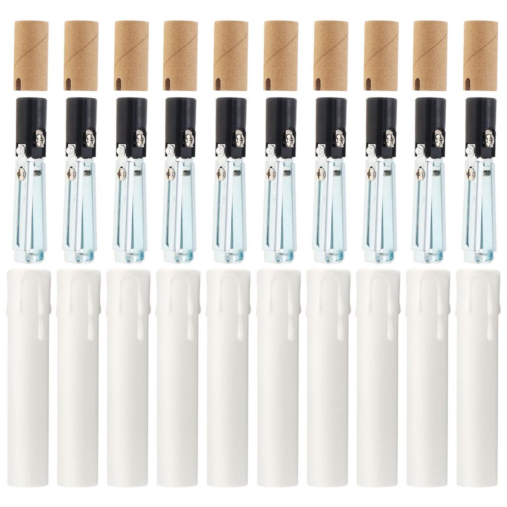 10pcs E12 Adjustable Bulb Socket Candelabra Base Holder Heavy Duty Plastic Candle Covers Crystal Lamp Chandelier Secure Fit