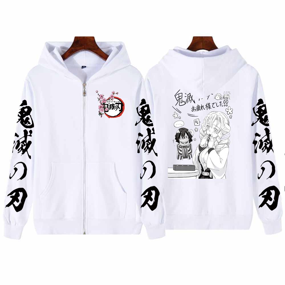 Аниме Demon Slayer Kanroji Miritsu толстовки с забавным принтом Iguro Obanai винтажные трендовые уличные модные толстовки на молнии для мужчин и женщин